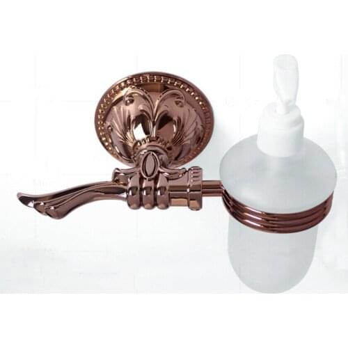 Free shipping Rose gold Finish BATHROOM ACCESSORIES flowers SOAP DISPENSERS