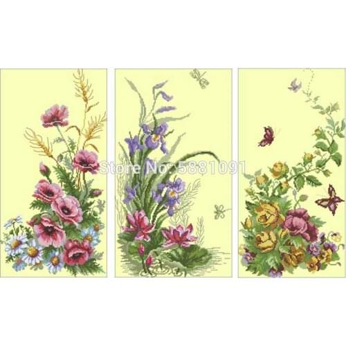Elegant flower patterns Counted Cross Stitch 11CT 14CT 18CT DIY Cross Stitch Kits Embroidery Needlework Sets home decor