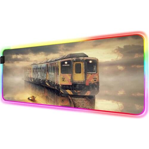 Mairuige Gaming Mouse Pad Air Bus Pattern RGB Large Mouse Pad Computer Office Mouse Pad LED Backlight Muse Pad Keyboard Desk Mat