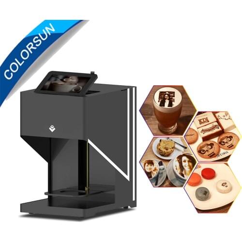 Colorsun Wifi Automatic coffee printer brown color latte art coffee printer 600dpi coffee printing machine with tablet