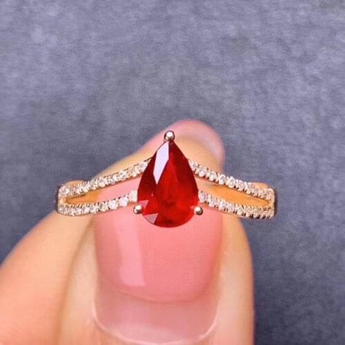 Affordable Luxury Natural Ruby Silver Ring for Party 5mm*7mm Natural Ruby Ring for Engagement Solid 925 Silver Ruby Jewelry