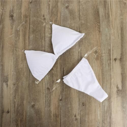 Hot Summer Women Transparent Straps Halter Neck Solid Micro G-String Bikini Set Bra Thong Sexy Push up Swimwear Bathing Swimsuit