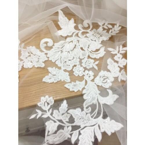Lace applique wing lace motif appliues wedding dresses lace flowers applique