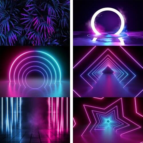 Laser Photophone Neon Light Stage Spray Beam Dancing Music Bar Portrait Photo Backdrop Photography Backgrounds Props