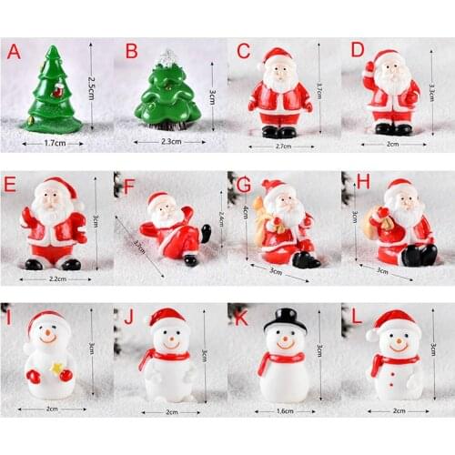 Mini Resin Christmas Decoration Santa Claus Snowman Tree Micro Landscape Model DIY Miniature Garden Figurines Home Decoration