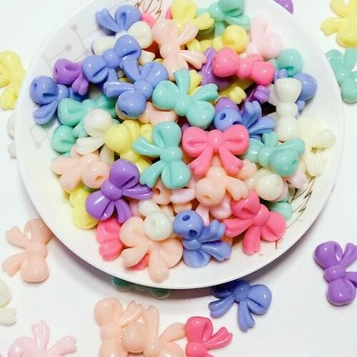 Fashion plastic knot loose diy beads mix color acrylic loose middle hole beads for diy bracelet/Headwear making nb240 50 pieces
