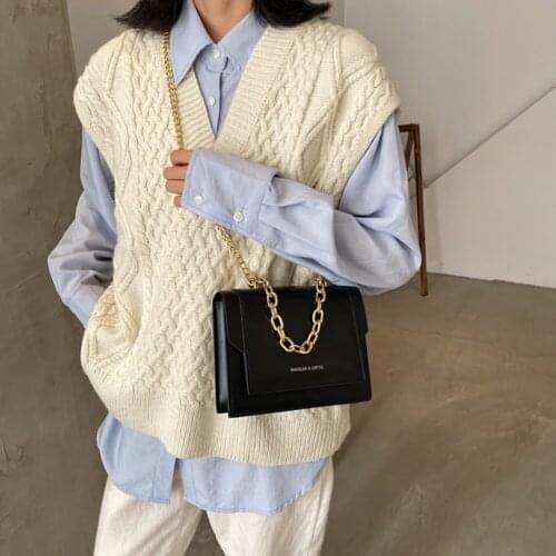 Fashion PU Leather Shoulder Crossbody Bags For Ladies Casual Simple Solid Color Square Chain Women Daily Shoulder Messenger Bags