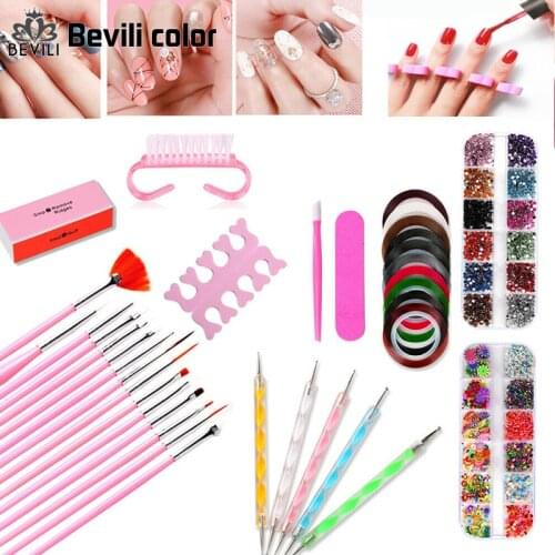 38pcs Nail Art Design Brushes Set Dotting Painting Drawing Polish Pen Tools Kit