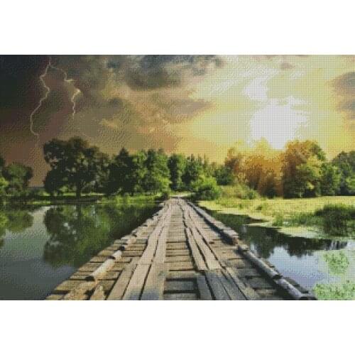 Top new Embroidery Counted Cross Stitch Kits Needlework - Crafts 14 ct DMC DIY Arts Handmade Decor - road