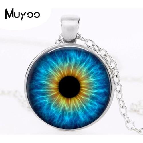 Retail cats eye crystal pendant necklaces personality dragon eye glass dome pendant necklace black choker jewelry necklace HZ1