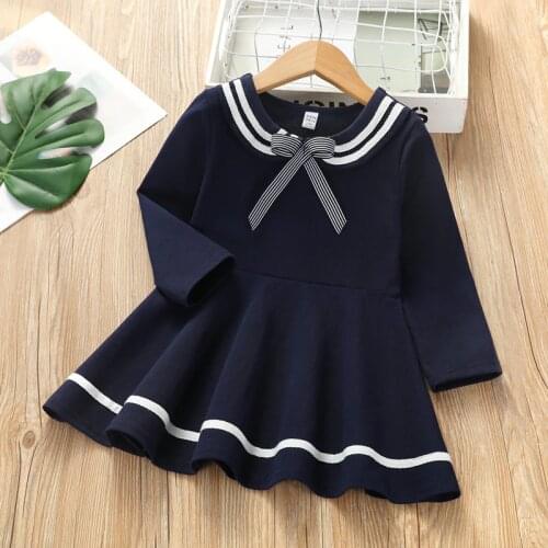 Preppy Style Baby Girls Dresses Spring & Autumn Long Sleeve Cotton Kids Clothes Cute Teens Outfits for 6 8 10 12 Years Chidlren