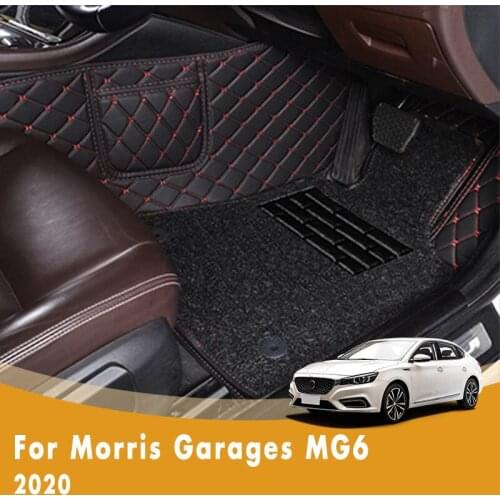 RHD Luxury Double Layer Wire Loop Car Floor Mats For Morris Garages MG6 2020 Carpets Rugs Foot Pads Auto Accessories Interior