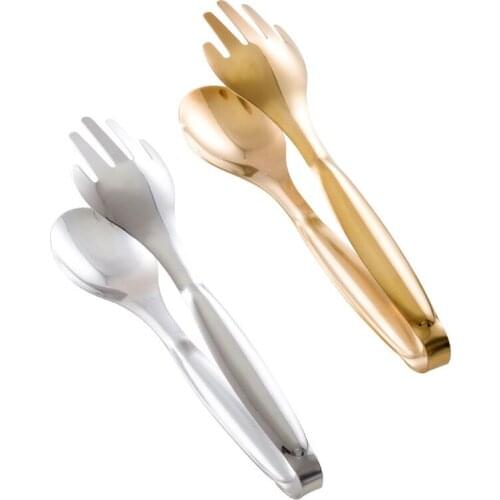 Stainless Steel Food Tongs Gold Silver Kitchen Baking Utensils Non-stick BBQ Cooking Cake Steak Tongs Kitchen Accessories