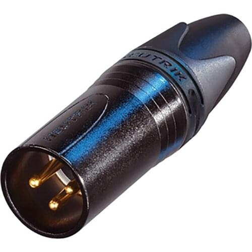 1pcs Switzerland Neutrik NC3MXX-B 3 pole XLR male cable connector with black metal housing and gold contacts