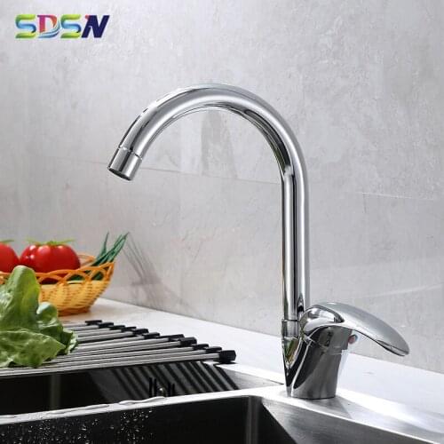 Kitchen Mixer Tap SDSN Hot Cold Water Tap Polished Chrome Kitchen Sink Faucet Quality Copper Brass Kitchen Mixer Faucets