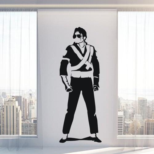 Superstar Michael Jackson Wall Sticker Room Decoration Popular Satr Vinyl Wall Art Famous Portrait Wall Poster AJ598