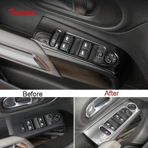 Tonlinker Interior Windows Control Cover sticker for CITROEN C5 Aircross 2018-19 Car Styling 4 PCS Stainless steel Cover sticker