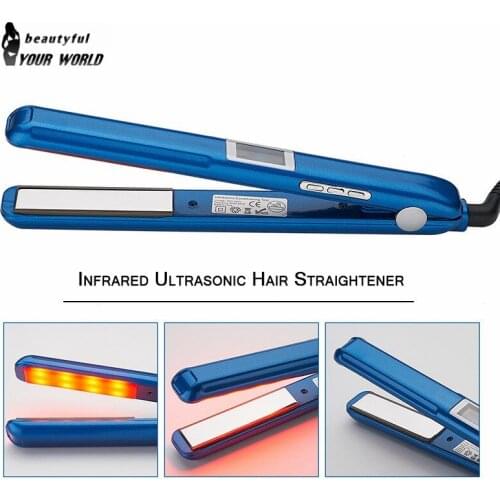 2019 LCD Ultrasonic Infrared Hair Care Cold flat Iron Keratin Argan Oil Recovery Damaged Hair Smoothly Treatment Straightener