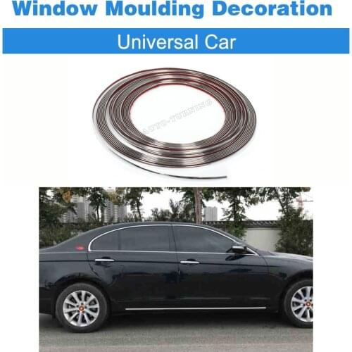Universal Car 3M PVC Chrome Auto Car Body Kit Side Skirt Window Moulding Decoration Trim Strip 6 8 10 15 18 20 22 28mm