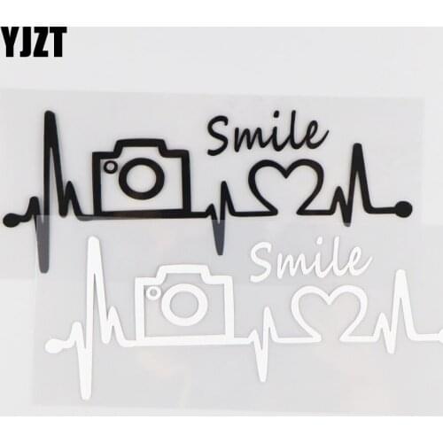 YJZT 17.3CM*6.8CM Smile Car Sticker Personalized Classic Vinyl Car Body Accessories Black/Silver 4A-0244