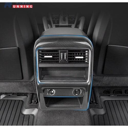 Carbon Fiber Rear Air Conditioner outlet decoration Panel Frame For Porsche Cayenne 2018 2019 2020 Interior Trim Accessories