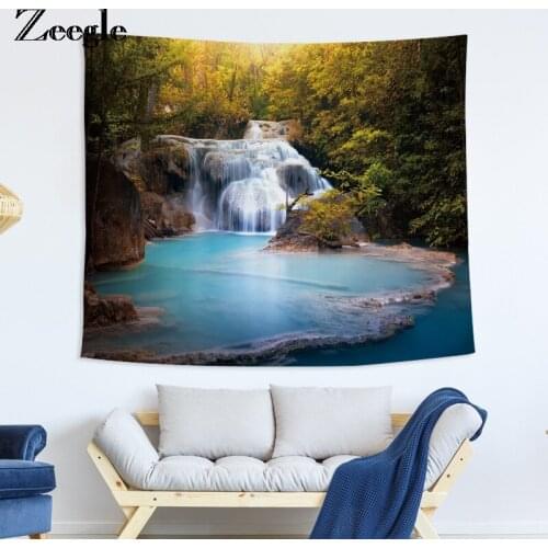 Zeegle Tapestry Lake Pattern Decor Wall Carpet Wall Hanging Beach Towel Curtain Table Cover Home Picnic Usage