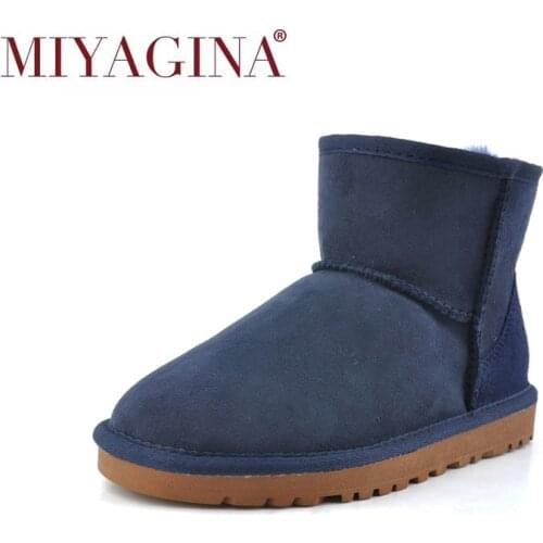 Top Quality New Women Genuine Sheepskin Leather Snow Boots Winter Warm Classic Ankle Boots Women Fashion Shoes
