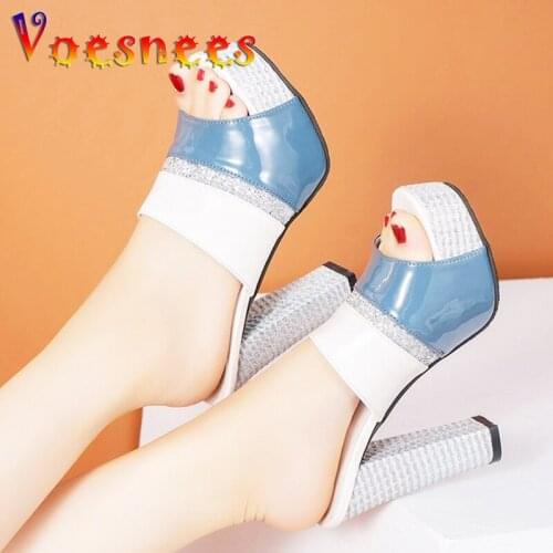 2021 New Thick-heel Women Sandals Thick-Soled Platform Slippers Women Shoes Summer Fashion Open Toe Fish Mouth High Heels 12.5cm