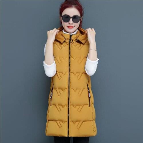 Large size Vest Women Sleeveless New 2021 Waistcoat Women Vests Long Slim Spring And Autumn Thick Warm Coat Womens Jacket Black