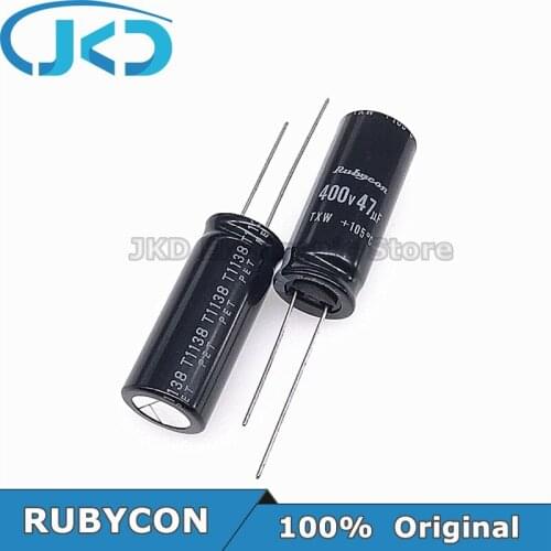 10pcs/20pcs RUBYCON 47UF 400V 12.5*30mm 105℃ 47UF400V 400V47UF 12.5x30mm Aluminum Electrolytic Capacitor