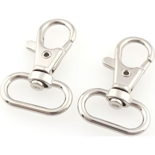 10pcs Matel Snap Hooks Rotary Swivel For Backpack Webbing 20mm Nickel Plated Lobster Clasps Handbag Bag Lanyard DIY Craft