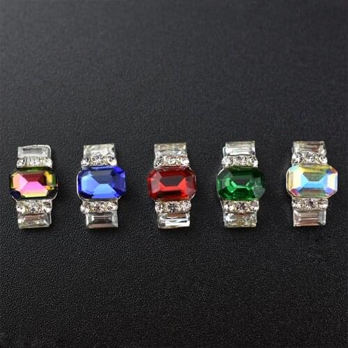 10pcs Red Blue Green Rhinestones 3d Nail Art Decorations gliter Strass Diamonds Stones Charms nails accessoires fashion