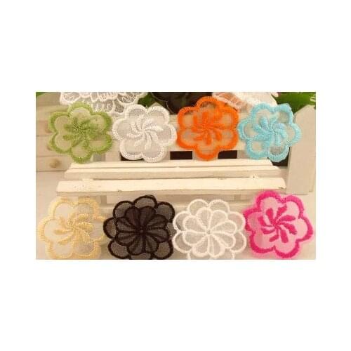20 pcs/lot Bud silk flowers Embroidered patch iron on Motif Applique, garment embroidery patches DIY accessory 008004046