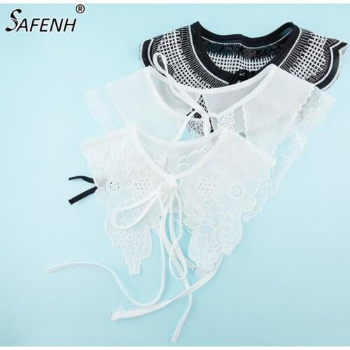 2021 False Collar Blouse Top Faux Half-Shirt Clothes Accessories Women Fake Collar Detachable Shirt Lapel Necklace Ladies