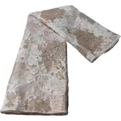 2021 Latest Gold African Jacquard Lace Fabric French Lace Embroidery Nigerian Guinea Brocade Fabric for Wedding Dress