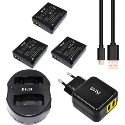 3Pcs/lot Camera Battery for Panasonic DMW-BLG10 DMW-BLG10E BLG10E DMW-BLG10GK BLG10GK BLG10 DMC-GF6 DMC-GX7 GF6 GX7 with Charger