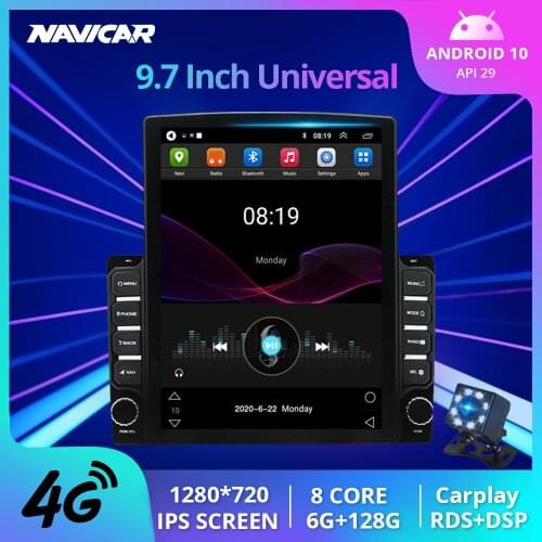 9.7 Inch 2Din Android10.0 Car Radio For Universal 2GB +32GB NO Frame Car Multimedia Player GPS RDS Auto Radio Wifi For Universal