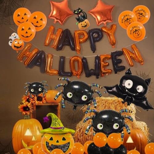 Halloween Pumpkin Ghost Skull Balloons Halloween Decoration Inflatable Balloon Toys Bat Spider Globos Halloween Party Supplies