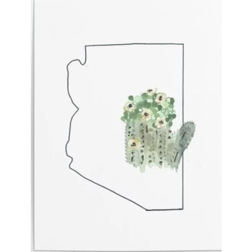 Home Decor Canvas Saguaro Painting Flower Pictures Prints Abstract Lines Modular Poster Wall Botanical Artwork For Living Room