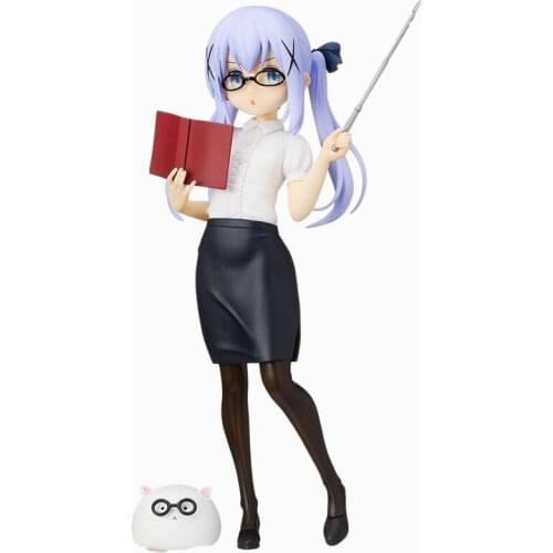 Kafuu Chino Teacher Clothes Action Figures Is The Order A Rabbit Anime Peripherals Hand-Made 18 Cm PVC Model Decoration Toy Gift