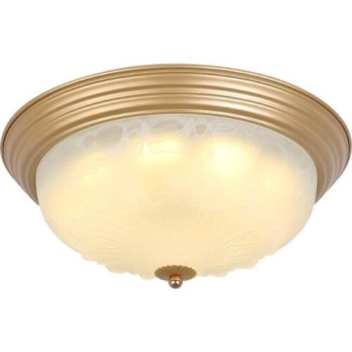 European style LED ceiling light Two-tone Dimming Bedroom lights Indoor lighting Round Simple Zinc alloy glass LED chip AC 220v