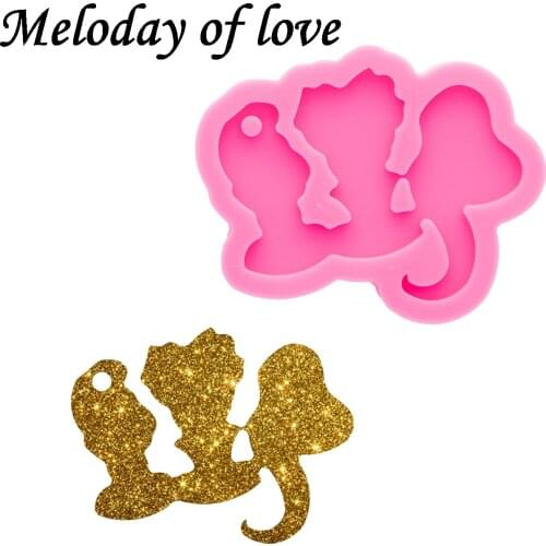 Glossy Silicone 3-hole Girl Resin Mold for Keychain , Epoxy Jewelry Resin Casting Moulds , Clay Molds in Sculpture DY0881