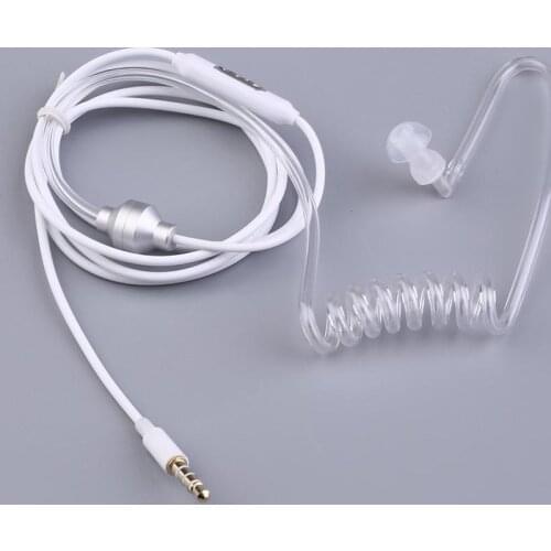 Hot New Single Earphones Stereo Secret Service Air Tube 3.5mm Radiation-proof Wired Earphone With Air Pipe For mobile phone