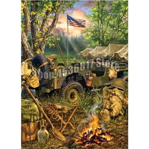 Trucks 5D Diy Diamond Painting Cross Stitch Diamond Embroidery US Army Making Camp Hobbies And Crafts Diamond Mosaic Kits gifts