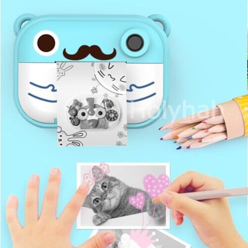 C3 pro mini instant print camera kids toy camera ink-less pocket photo printer HD screen for selfie smart phone birthday gift