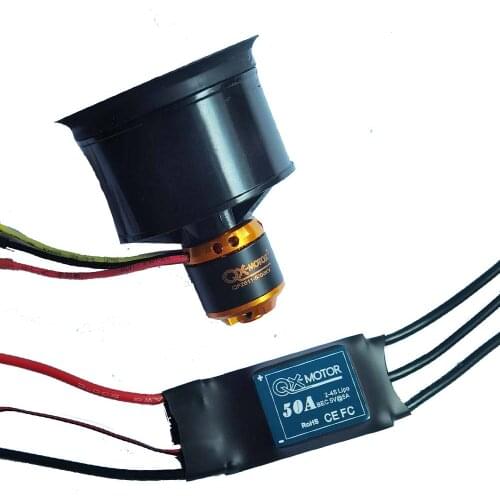 1PCS QX-MOTOR 12 Blades Ducted fan 50mm EDF CW CCW with QF2611 3S 4S 40A 50A Brushless motor
