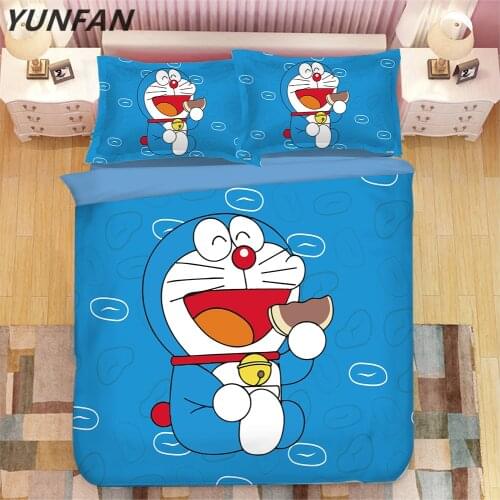3D Bedding Sets Duvet Cover Set single double queen king bedclothes Pillowcase cartoon Home Textiles blue quilt cover set