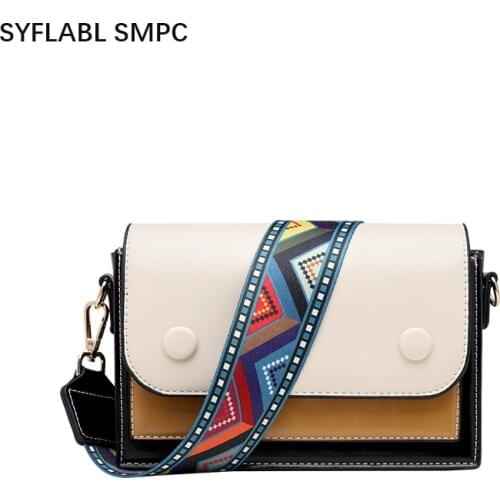 Contrast Crossbody Bag For Women 2021 New Luxury Brand Design Fashion Lady Casual Shoulder Bag And Leather Messenger Bags