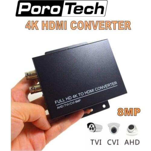Auto Recognition 4K 8MP CVI/TVI/AHD+CVBS to HDMI Converter Connect HD Monitor HDC ADH FULL HD HD coaxial output and HDMI Input