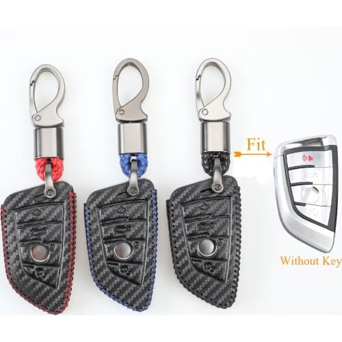 Kutery 4 Butttons Leather Remote Key Case For BMW X1 X3 X4 X5 X6 F15 F16 F48 G30 G38 525 540 740 1 2 5 7 Series Car Accessories
